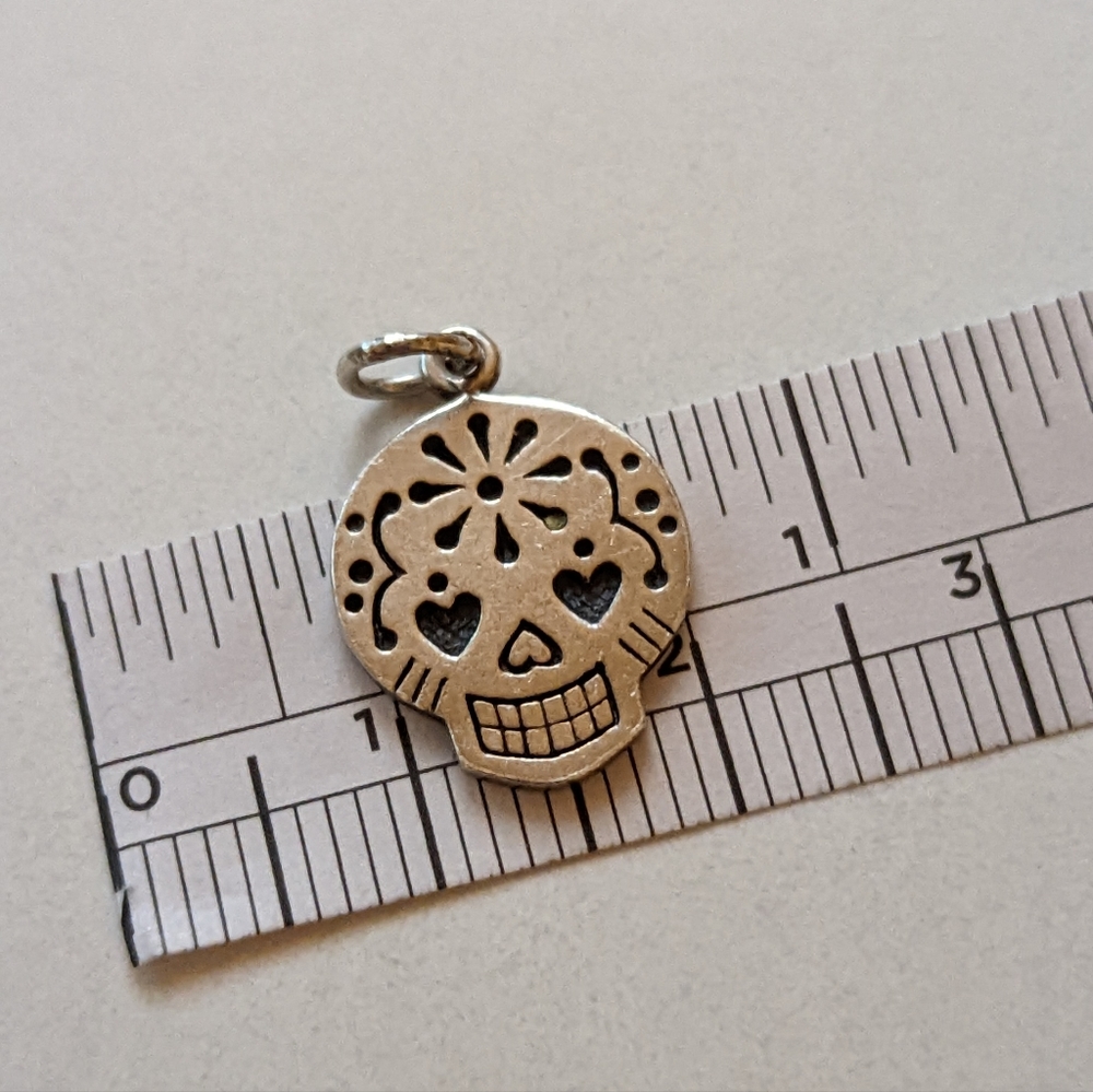 Silver 925 sugar skull charm